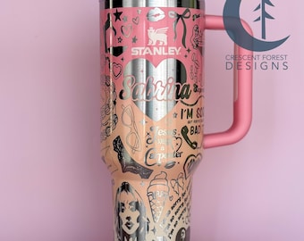 Sabrina Carpenter 40oz Engraved Stanley Quencher | Pop Star Stanley Quencher | Sabrina Carpenter Short n' Sweet Tour Engraved Stanley