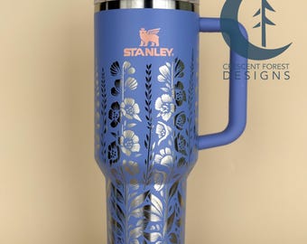 Stanley Quencher grabado con flores silvestres de lupino (40 oz) / Stanley Texas Bluebonnet / Vaso personalizado