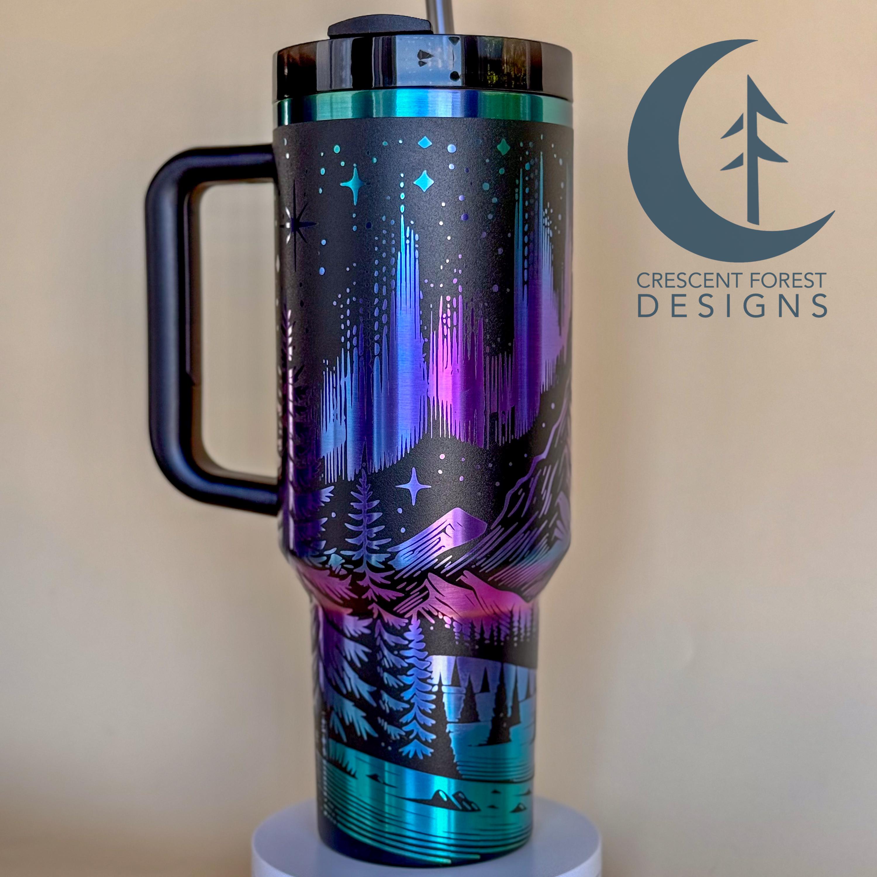 Northern Lights 40oz Engraved Stanley Quencher | Aurora Borealis