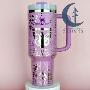 40 oz Engraved Stanley Quencher | Olivia Rodrigo Stanley | Pop Star Insulated Tumbler | Olivia Rodrigo SOUR Stanley | Guts Tour Merch