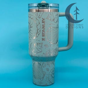 Seashell Engraved Stanley ProTour (40 oz) | Custom Stanley | Beachy Summertime Tumbler | Leakproof Flip Straw