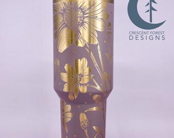 アルテニューSeasonal Bloom スタンプ・ダイ・フォルダー・ステンシル Daisy Engraved 40 Oz Stanley Protour | Custom Stanley | Flower