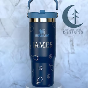 Custom Engraved 30oz Stanley IceFlow Flip Straw Tumbler | Personalized Stanley | Custom Engraved Leakproof Tumbler | Customizable Team Cups