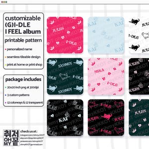 Album personnalisable inspiré de G I-DLE, motif imprimable Kpop Girl Idol Group, emballage cadeau sans couture, papier peint bricolage, étui pour produits dérivés NEVERLAND Fandom