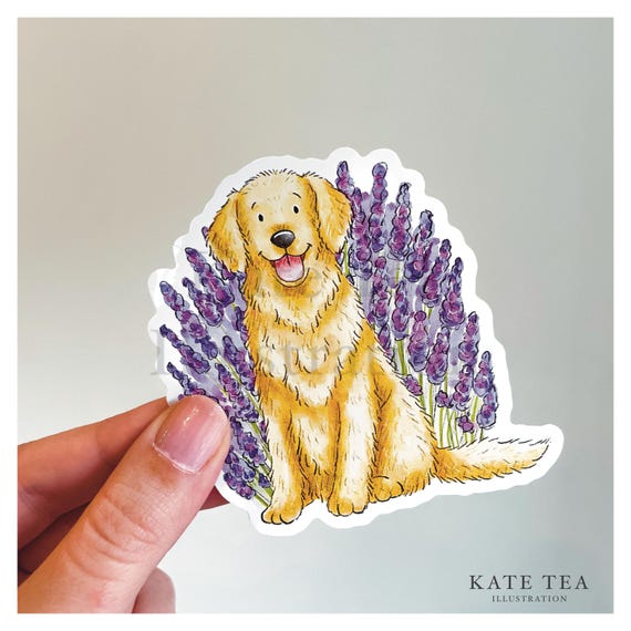 Golden Retriever Colorful Vinyl Sticker 3-Pack - Waterproof Decal For Car Laptop Phone