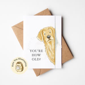 Carte d'anniversaire Golden Retriever, carte d'anniversaire chien, carte Retriever, carte de voeux chien, carte pour amoureux des chiens, carte d'anniversaire grossier, anniversaire drôle