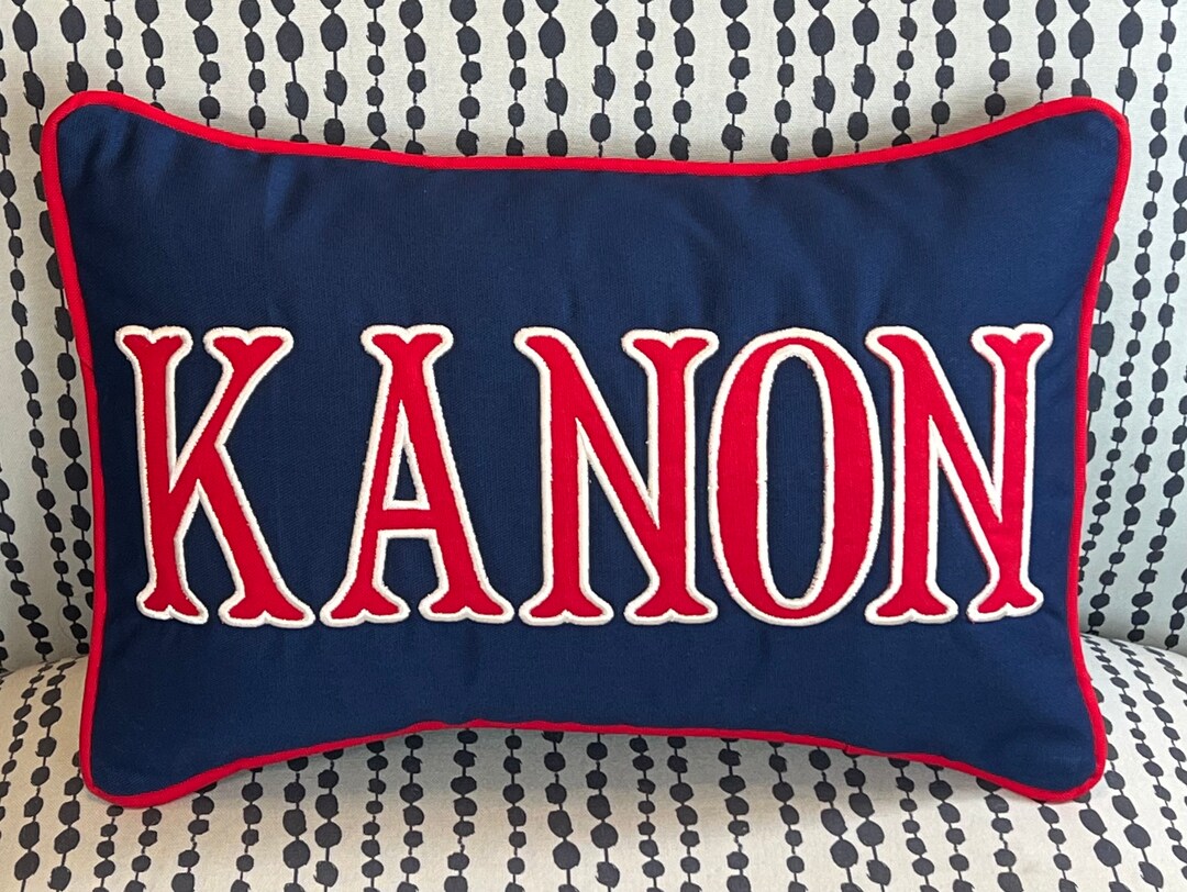 Custom Applique Name Pillow, Classic Boy Nursery Applique Name Pillow, INSERT INCLUDED, Pop of
