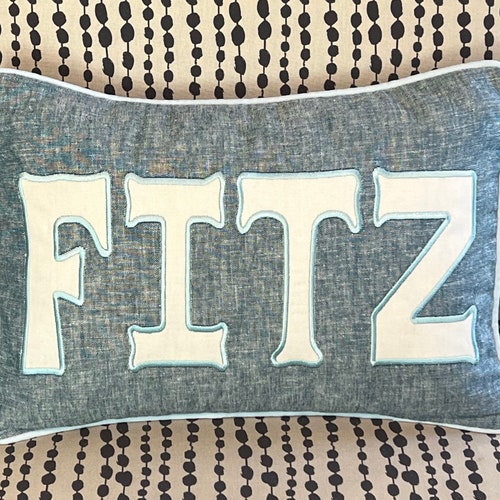 Embroidered Applique Pillow Coverpersonalized Etsy