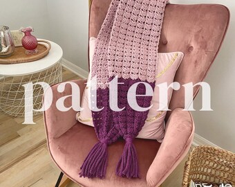 Gehäkelte Color-Block-Schal-Anleitung – kräftige Quasten (PDF-Anleitung)