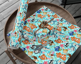 Finding Nemo Fish Wrapping Paper – Cute Ocean Gift Wrap for Kids Birthday, Baby Shower, Under the Sea Party