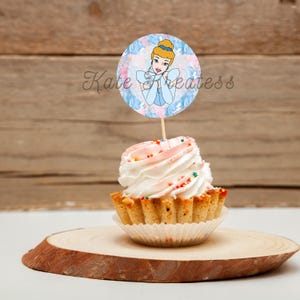 Cinderella Cupcake Toppers, Printable, Digital Download