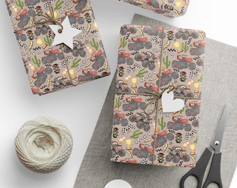Cars Monster Trucks Gift Wrapping Papers 1pc Roll