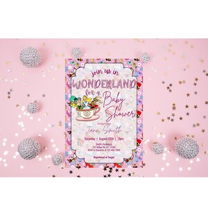 Alice In Wonderland Baby Shower Invitation
