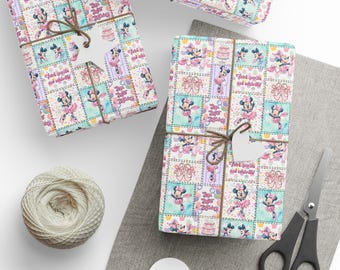 Papeles de regalo de cumpleaños de Minnie Mouse Bailarina (1 rollo)