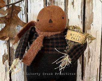 Primitive Pumpkin Fall Doll Russ Digital Pattern