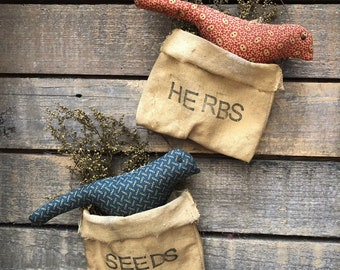 Adornos de bolsillo de pájaro primitivo PATRÓN digital - Liberty Creek