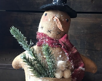 Digitalt sömnadsmönster för primitiv snögubbe ~ Snöprognos!
