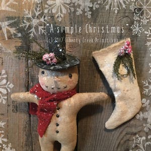 Primitieve sneeuwpopkous Ornies PATROON Een eenvoudige kerst