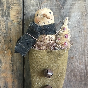 Primitive Snowman Stocking Digital PATTERN ~ Rustic Christmas ~ Liberty Creek