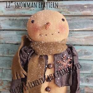 Cleo Primitive Schneemann Sofortiger Download Digital Muster Liberty Creek