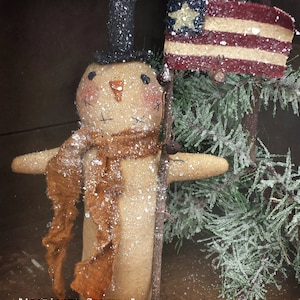 Instant Download Primitive Americana Snowman Epattern