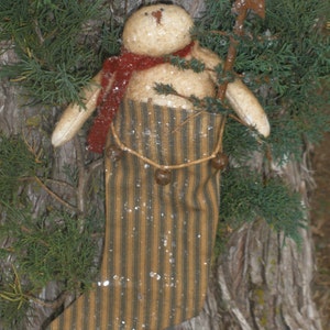 Primitive Snowman Stocking Digital Pattern - Liberty Creek