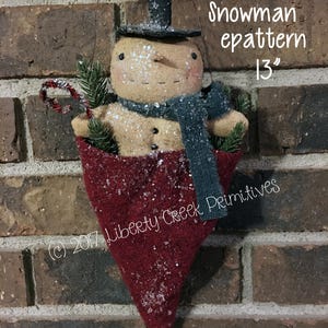 Primitive Weihnachtsmütze Schneemann Digital MUSTER Liberty Creek