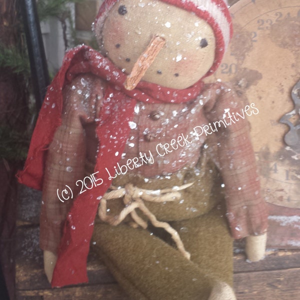 Primitive Snowman Doll "Elliot" Epattern Instant Download