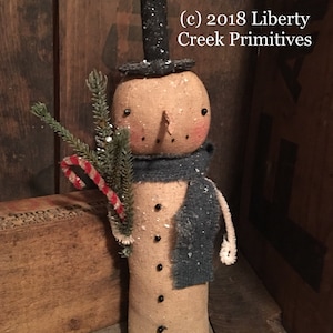 Primitive Snowman Digital PATTERN Snowfella