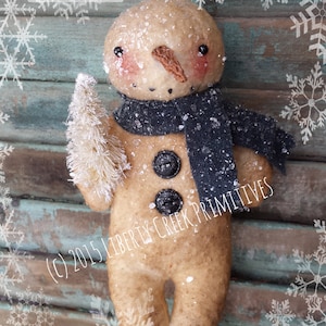 Wzór Ornie Primitive Henry Snowman do natychmiastowego pobrania