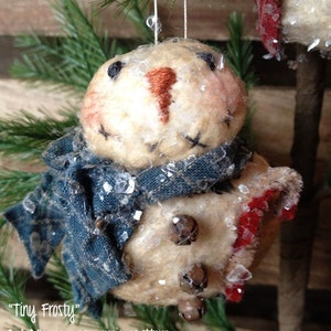 Sofortiger Download Winziger frostiger primitiver Schneemann Ornament Digitales Muster Liberty Creek