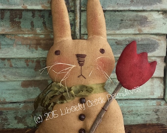 Primitive Easter Bunny Rabbit PATTERN ~  Basil Instant Download