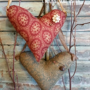 Primitive  "My Favorite Hearts" Digital Pattern - Liberty Creek