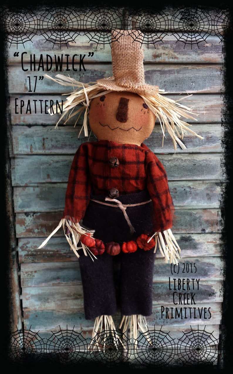 Primitive Scarecrow PATTERN Chadwick Etsy