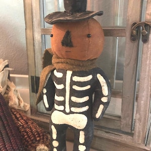 Primitive Pumpkin Skeleton Doll PATTERN Digital Download