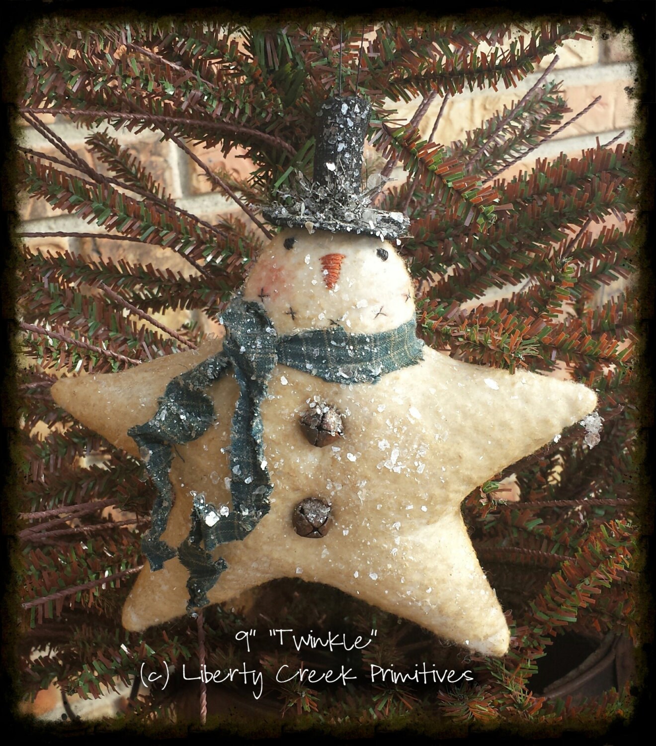 Instant Download Twinkle Primitive Star Snowman Ornie Epattern