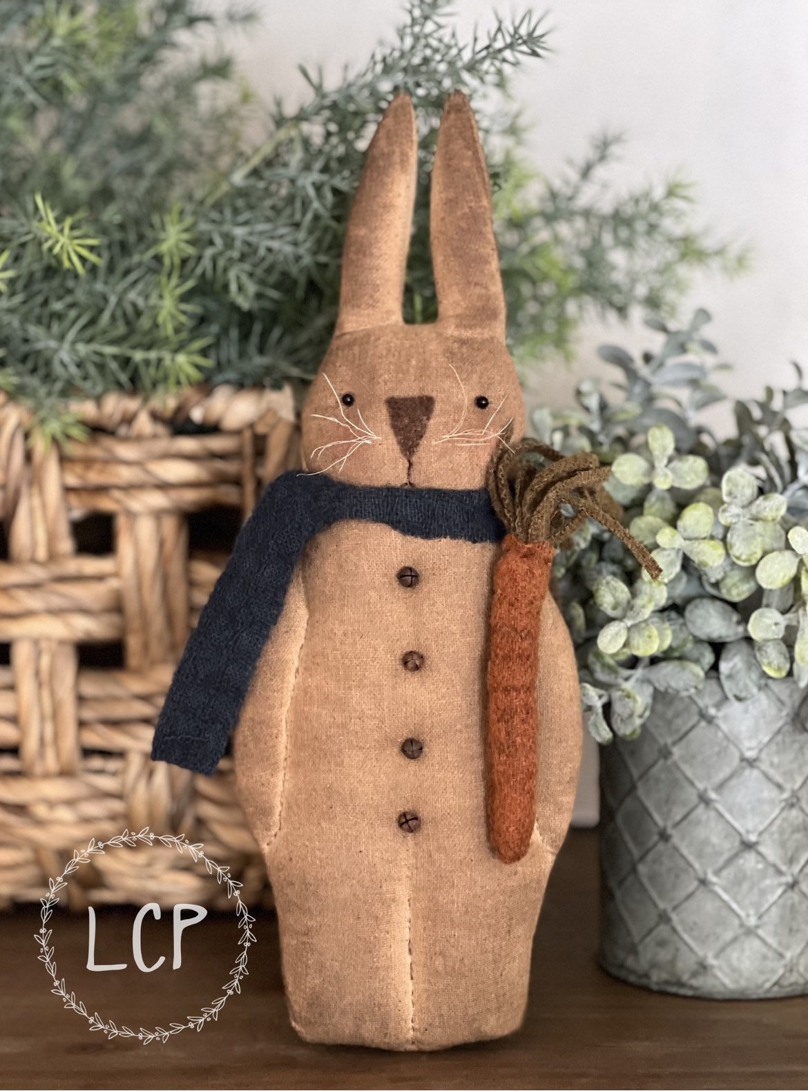 Primitive Easter Bunny Doll, Primitive Handmade Easter Decor, Handmade –  NorwoodPrimitives