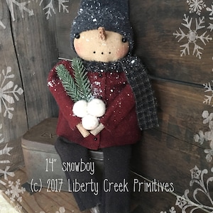 Primitive Snowman PATTERN ~ Snowboy