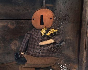 Primitive Fall Pumpkin Doll PATTERN ~ Eli