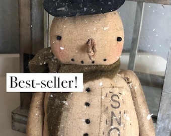 Primitive Snowman Digital PATTERN Jake