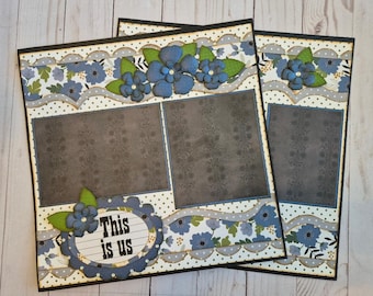 Página de álbum de recortes prediseñada hecha a mano, diseño de doble página de 12 x 12 pulgadas "Así somos nosotros"