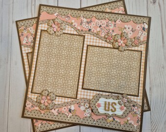 Página prediseñada para álbum de recortes hecho a mano, diseño doble de 12 x 12 pulgadas "Nosotros".