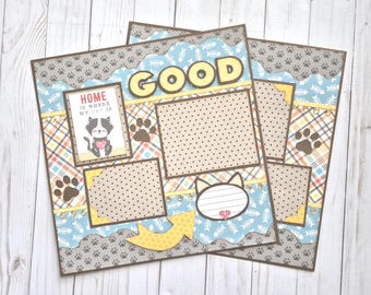 Diseño de página de álbum de recortes hecho a mano: Good Kitty, 5 portafotos