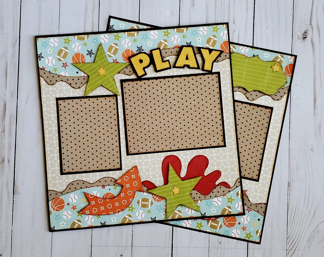 Premade Scrapbook Page Handmade Double Page 12 X 12 Layout Football ...