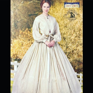Butterick 5831, patrón de vestido de guerra civil, patrón de costura de vestido de antebellum, patrón de falda de aro, patrones de ropa de recreación, haciendo historia