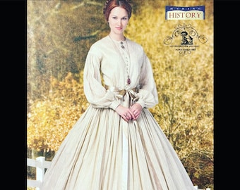 Butterick 5831, patrón de vestido de guerra civil, patrón de costura de vestido de antebellum, patrón de falda de aro, patrones de ropa de recreación, haciendo historia