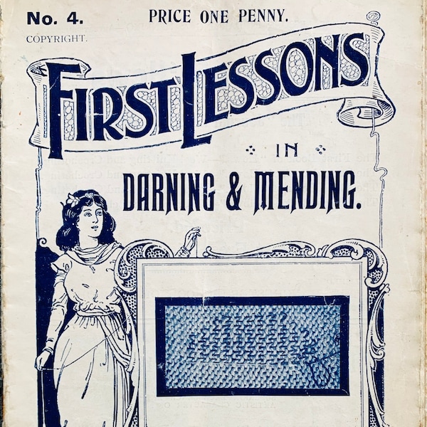 Turn of the Century, Sewing Tutorial, Darning and Mending, Learn to Sewing, Edwardian Sewing, Sewing Instruction, Downloadable PDF