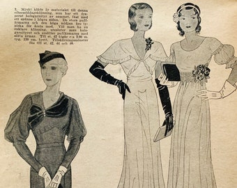 1930s Fashion Catalog, Swedish Fashion Magazines, Art Deco Fashion, Womens Magazine, Fashion History, Historical Dress, Costume Design