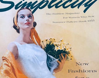 Sewing Pattern Catalog, Vintage Magazines, 50s Fashion Magazine, Fashion History Gift, Sewing Books from the 1950s, Fashion Photos