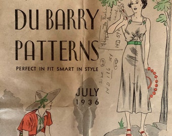 Dubarry Patterns 1930s Catalog July 1936 Fashion Reference Sewing Pattern Thin Man Style Brochure Monthly Magazine Book